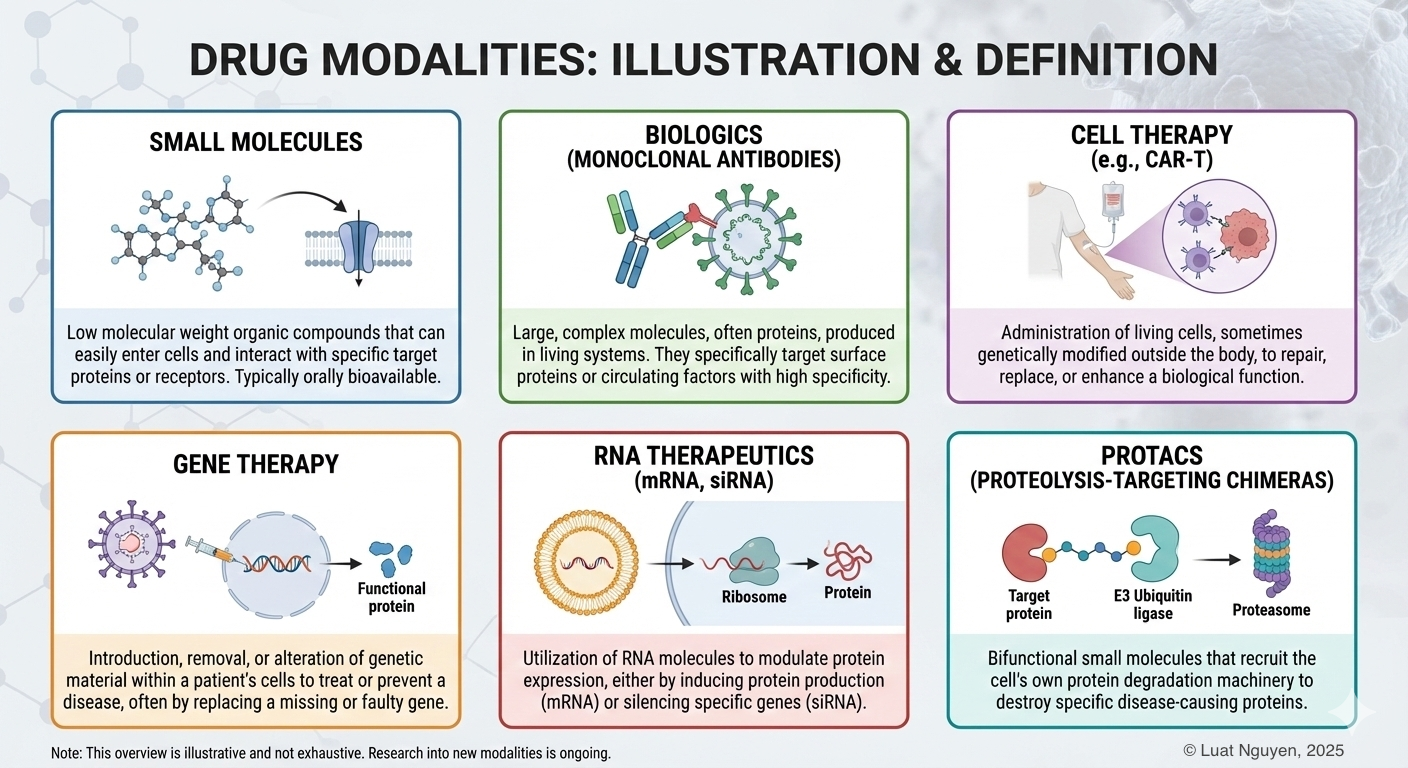 Drug Modalities Illustration and Definition